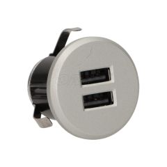 Polnilna USB postaja / 2x USB / z napajalnim vtikačem / Sive barve