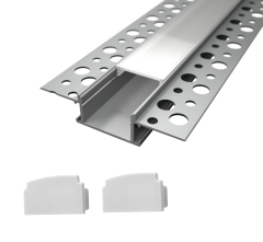 Vgradni ALU profil za LED trak / 2m / ZA MAVČNE PLO&Scaron;ČE / pokrov na klik