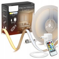 COB LED trak 24V 5M neon CCT 2700-6500K komplet z daljincem