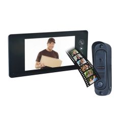 Digitalni video domofon / vgradna barvna IR kamera z zvoncem in zvočnikom + 7" barvni TFT zaslon (črne barve)